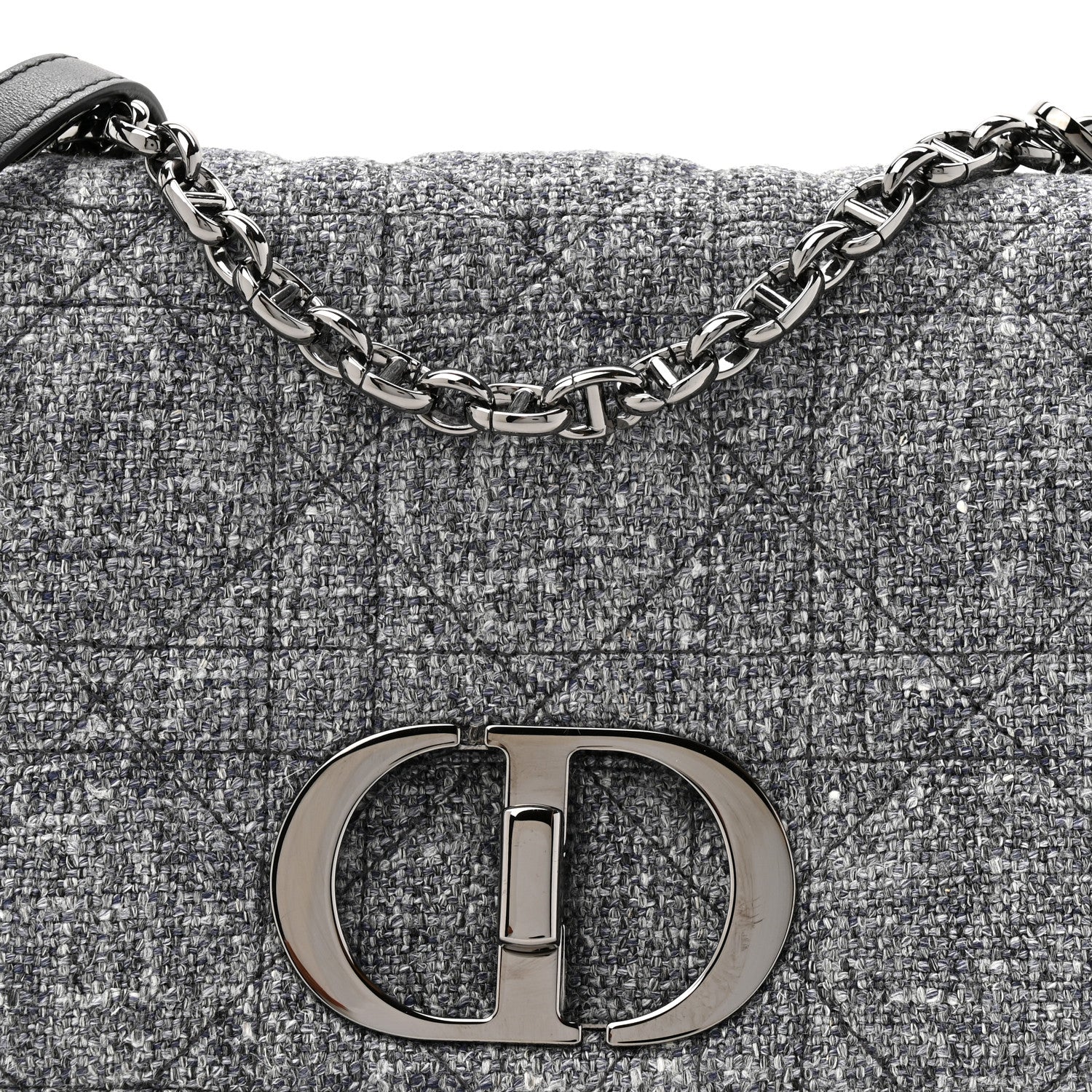 Christian Dior Tweed Macrocannage Medium Caro Bag Black 8 of 10