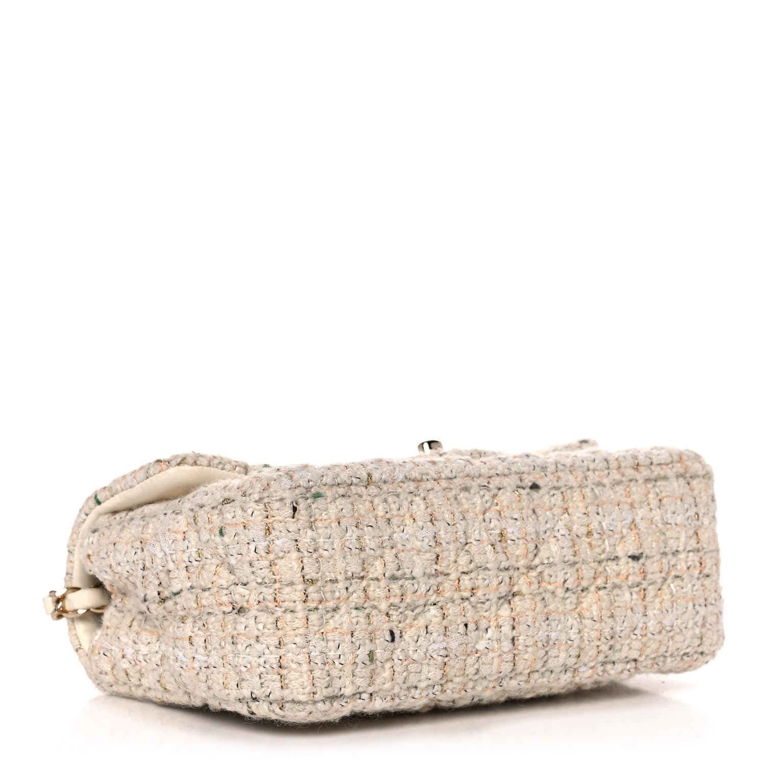 Chanel Tweed Quilted Mini Rectangular Flap Off White 3 of 11