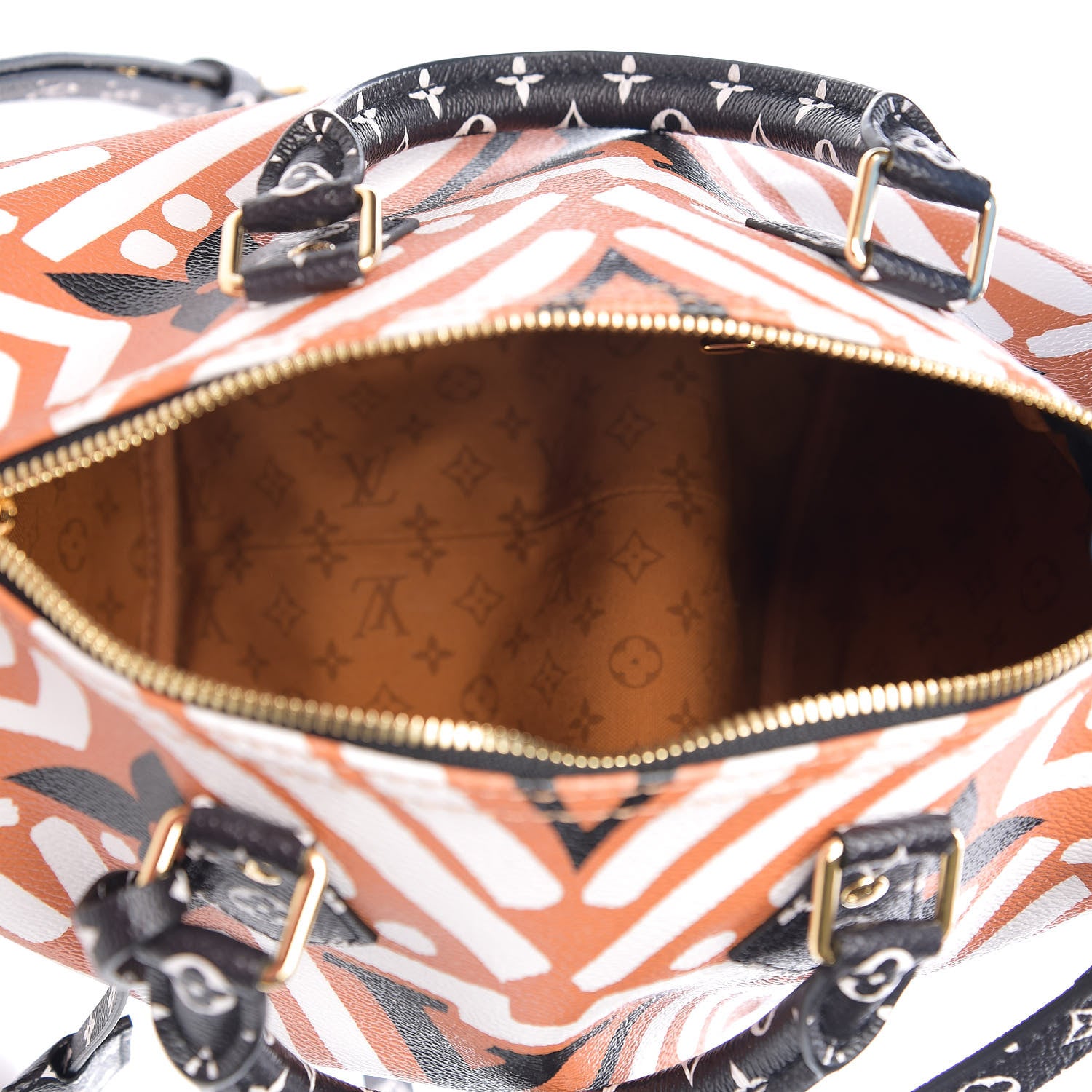 Louis Vuitton Monogram Giant Crafty Speedy Bandouliere 25 Creme Caramel 4 of 8