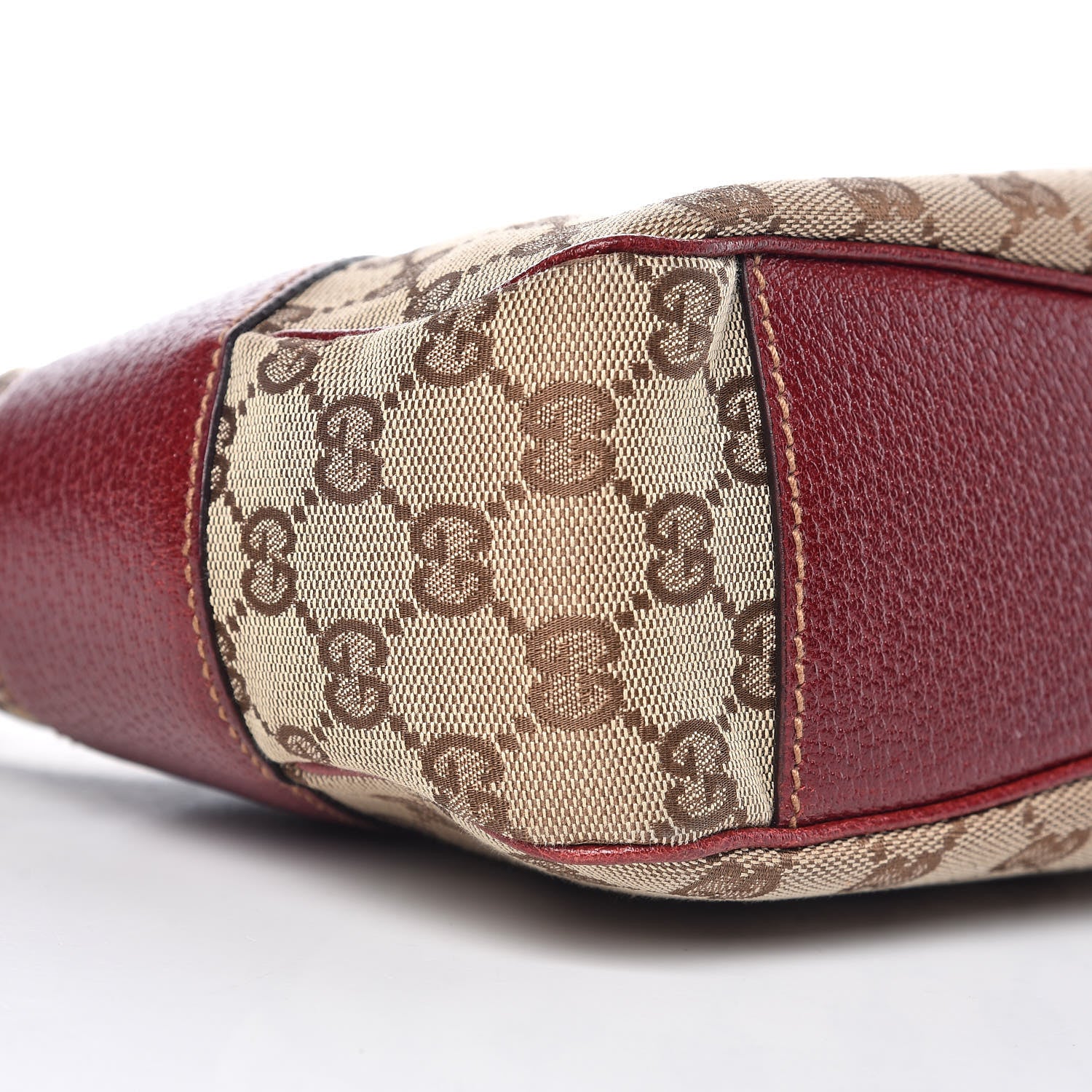 Gucci Monogram Calfskin Shoulder Bag Hobo Red 5 of 10