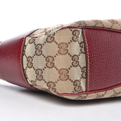 Gucci Monogram Calfskin Shoulder Bag Hobo Red 5 of 10