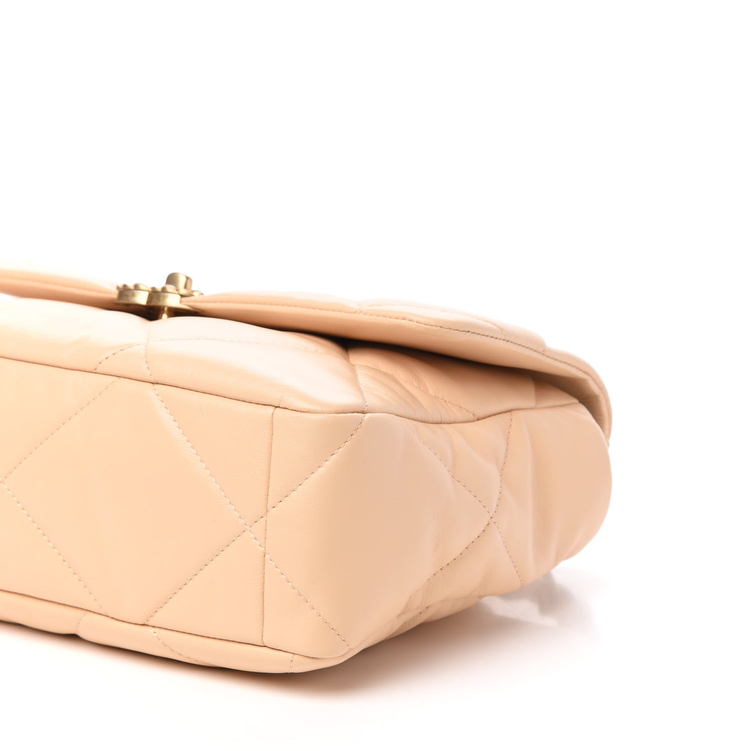 Chanel Shiny Goatskin Quilted Large Chanel 19 Flap Beige 9 of 10