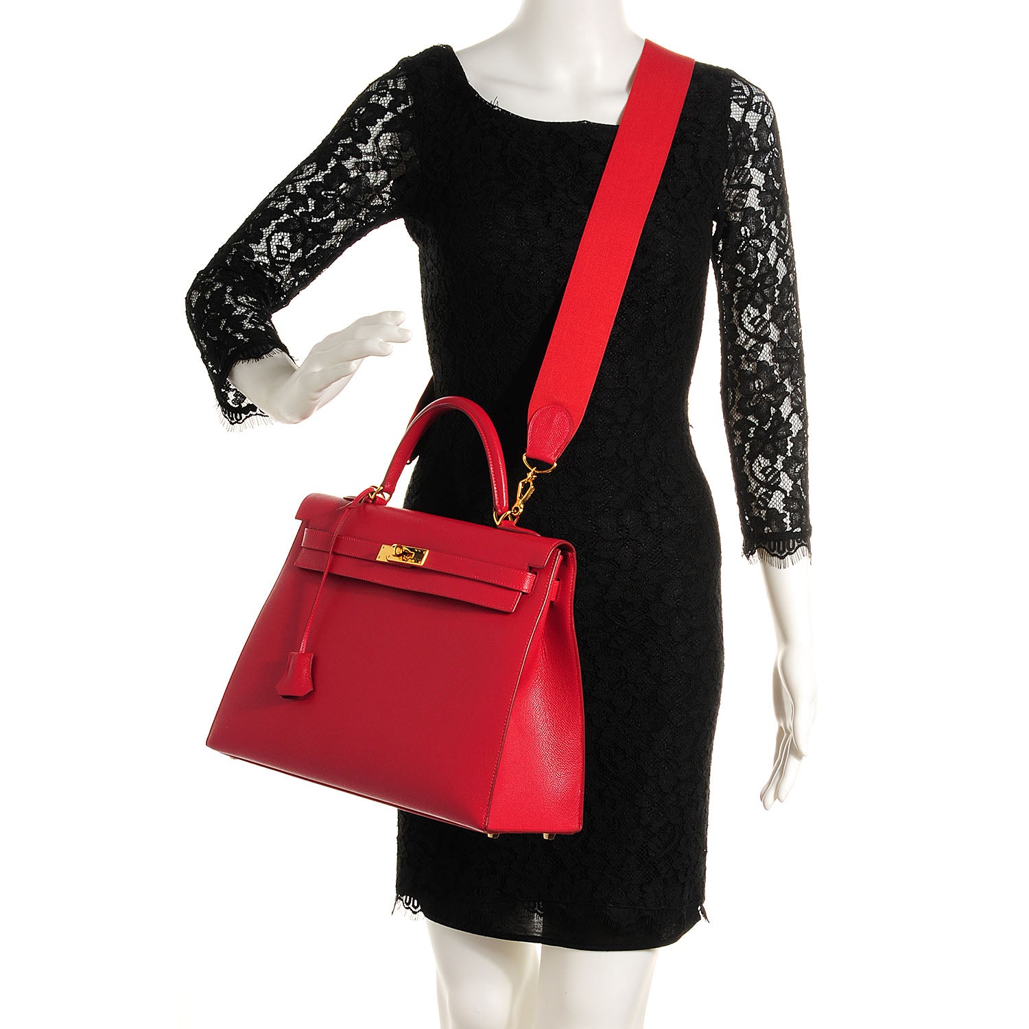 Hermes Courchevel Kelly Sellier 35 Rouge Vif 2 of 22