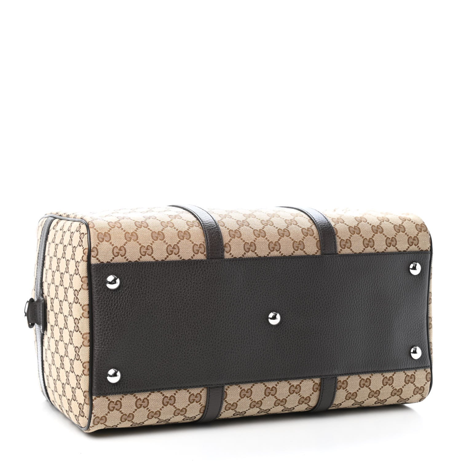 Gucci Monogram Dollar Calfskin Boston Duffle Bag Beige Ebony Testa di Moro Marrone Scuro 2 of 4