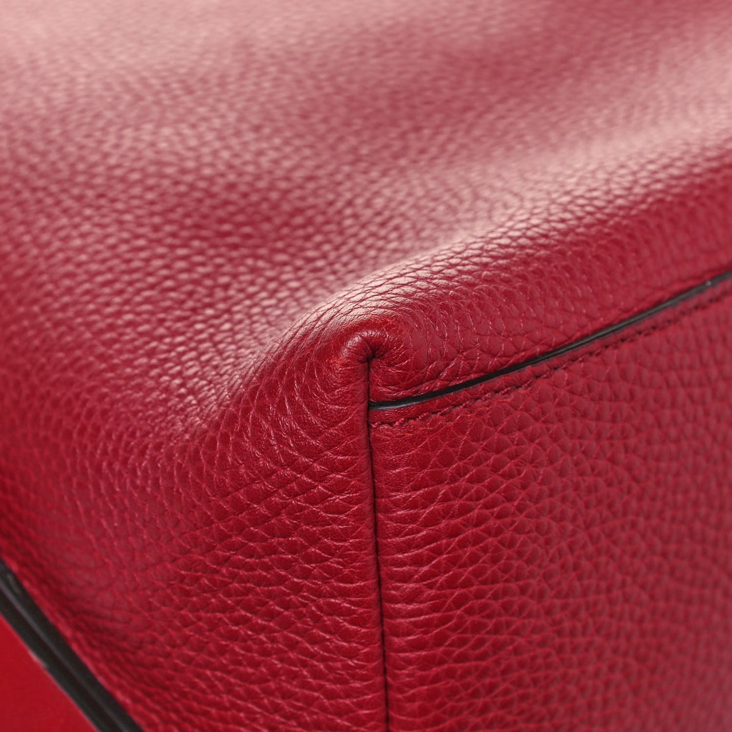 Grained Calfskin Kingsnake Print Drawstring Backpack Red