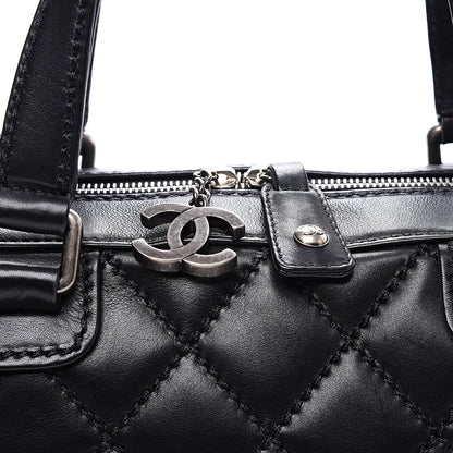 Chanel Calfskin Quilted Top Handle Bag Black 9 of 10
