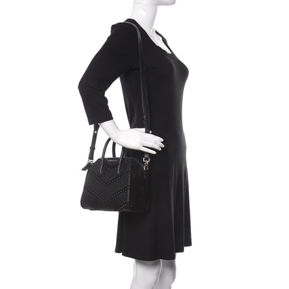 Givenchy Calfskin Suede Mini Studded Chevron Antigona Black 2 of 10