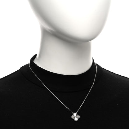 Van Cleef & Arpels 18K White Gold Guilloche Vintage Alhambra Pendant Necklace 2 of 5