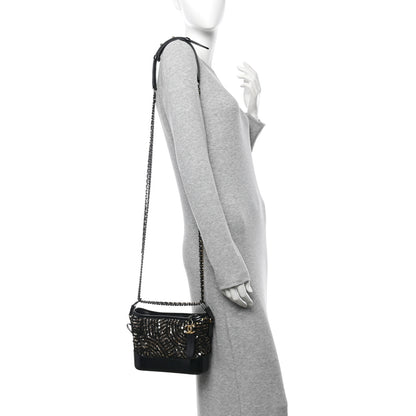 Chanel Sequin Calfskin Small Gabrielle Hobo Black Gold 2 of 10