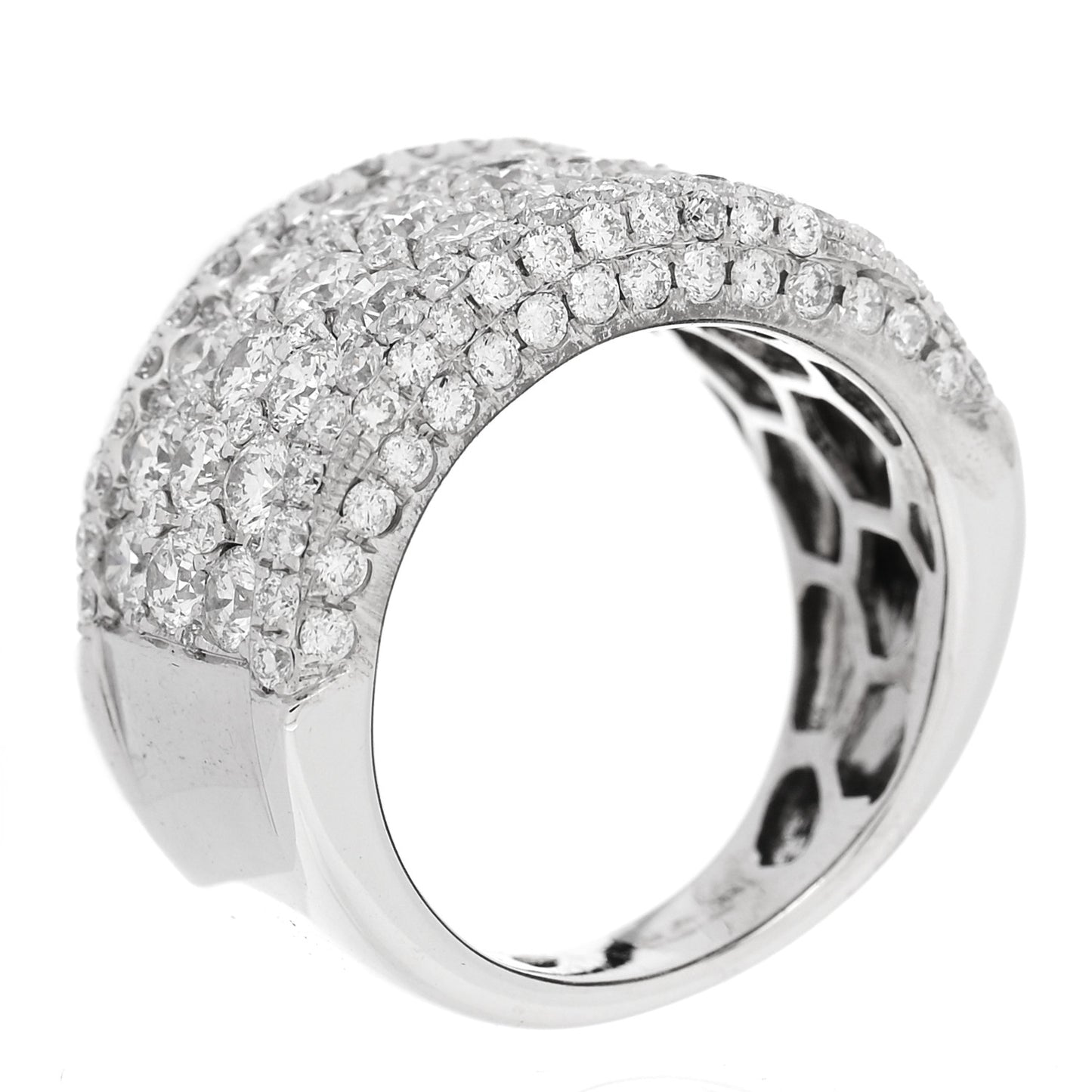 18K White Gold Diamond 3.15ctw Band Ring 53 6.25