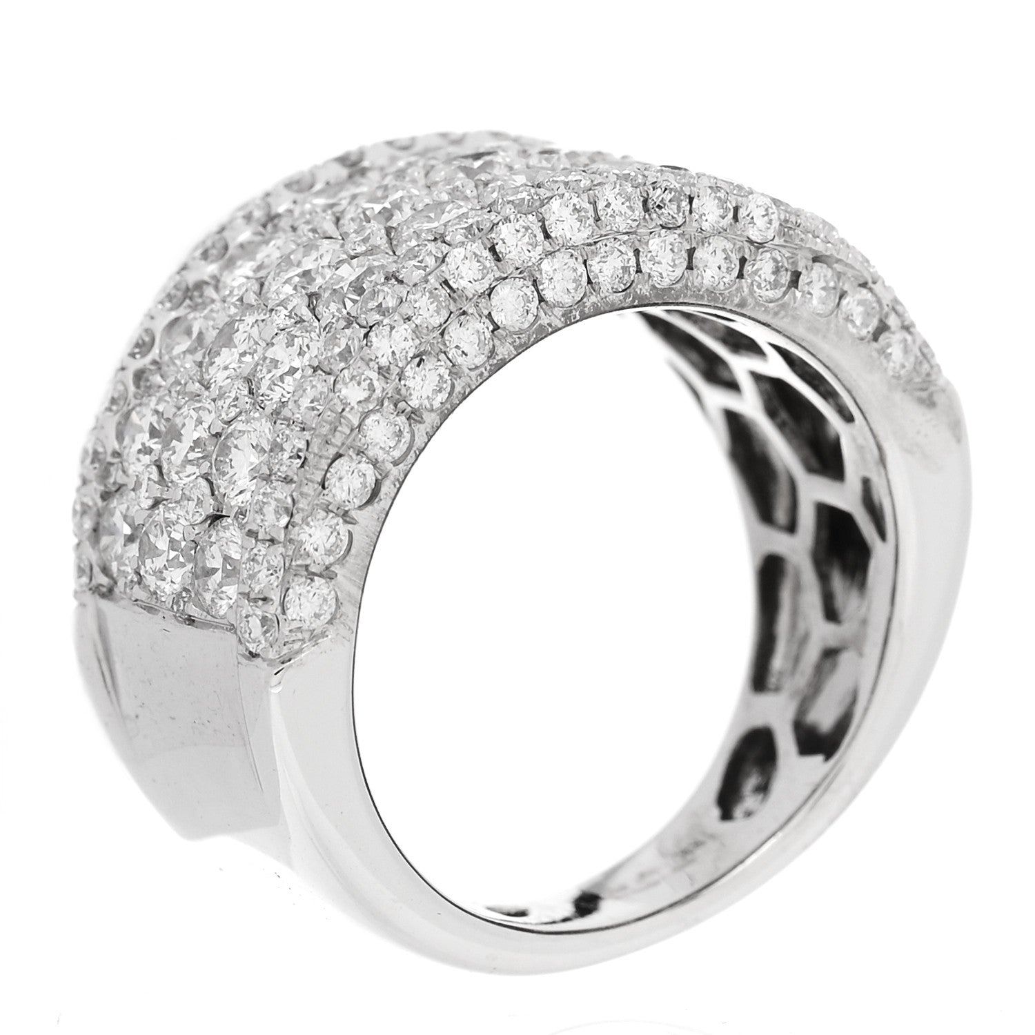 Parker & West by FASHIONPHILE 18K White Gold Diamond 3.15ctw Band Ring 53 6.25 6 of 9