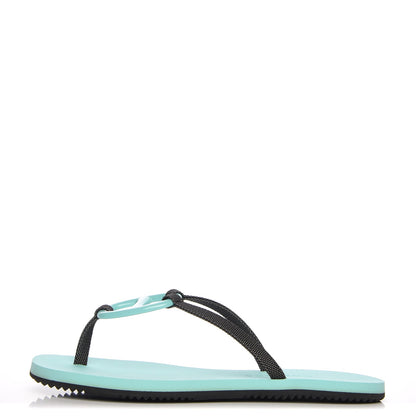 Hermes Canvas Acetate Kala Nera Sandals 35 Vert Celadon Carbone 1 of 8