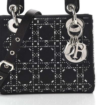 Christian Dior Satin Crystal Cannage Mini Lady Dior Black 9 of 10