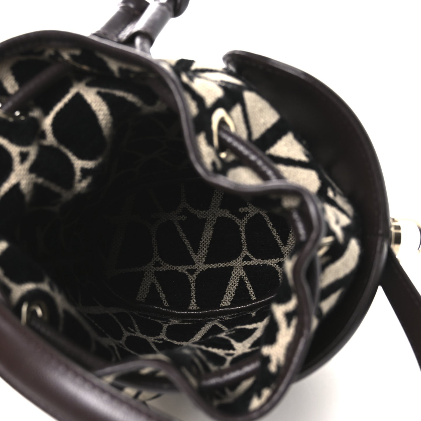 Toile Iconographe Nappa Le Cinquième Bucket Bag Naturale Black Fondant