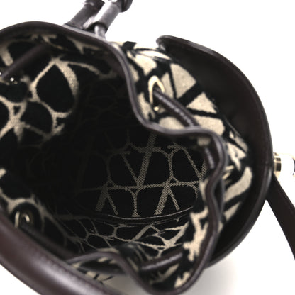 Valentino Garavani Toile Iconographe Nappa Le Cinquième Bucket Bag Naturale Black Fondant 5 of 15