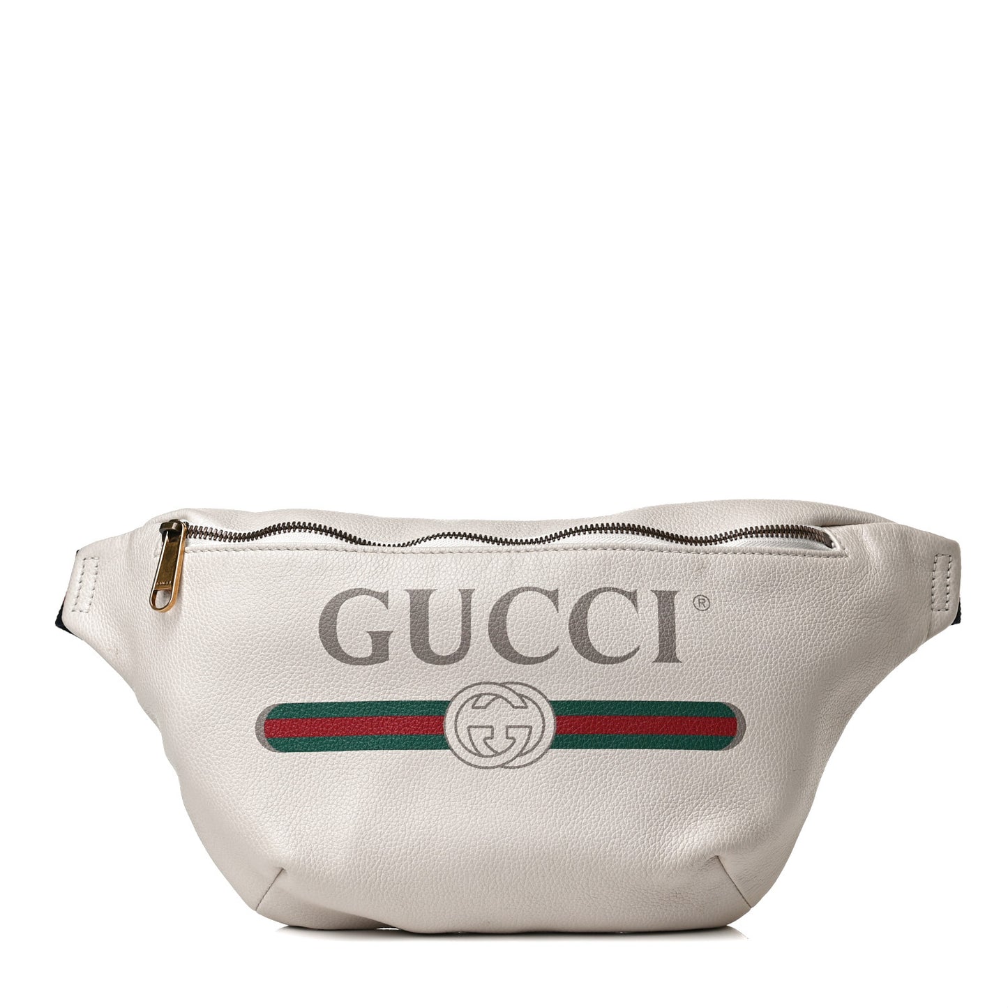 Grained Calfskin Logo Belt Bag White
