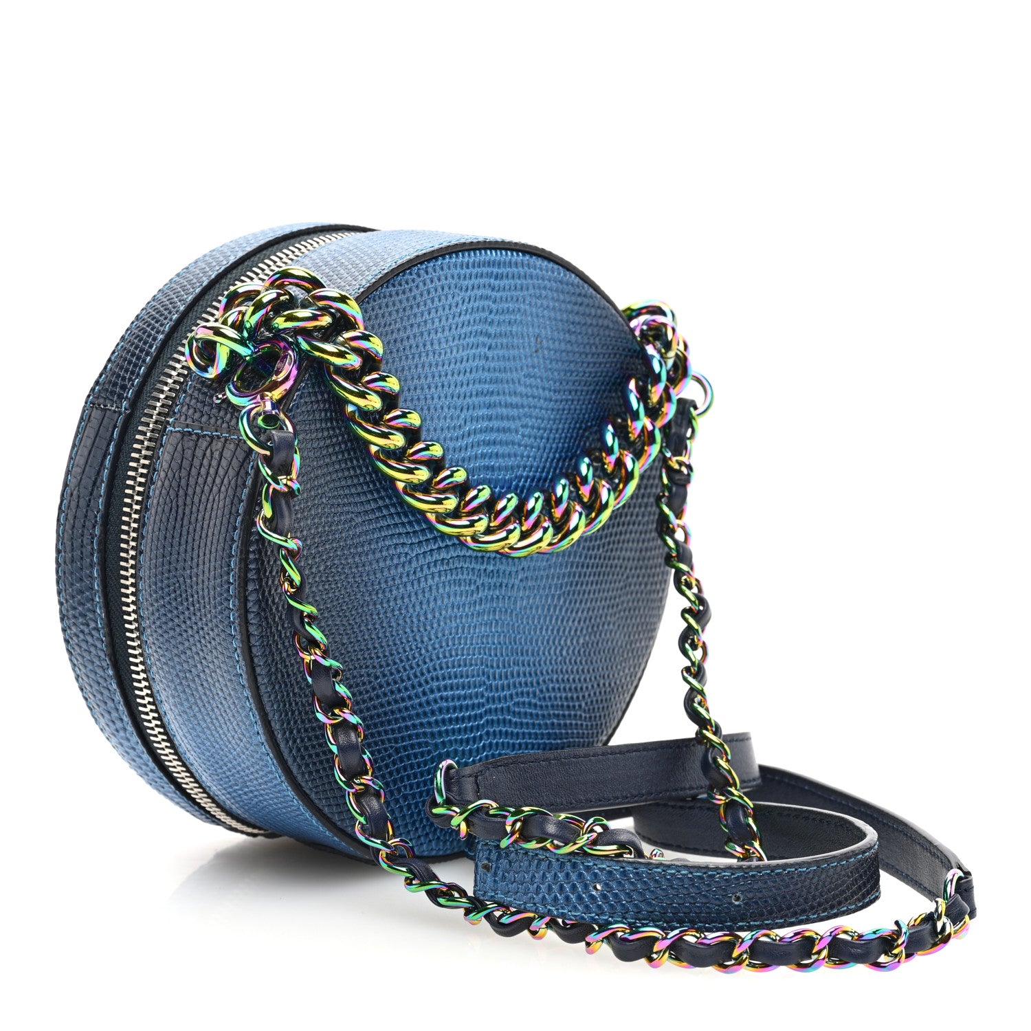 Chanel Lizard Round As Earth Evening Bag Navy 3 of 10