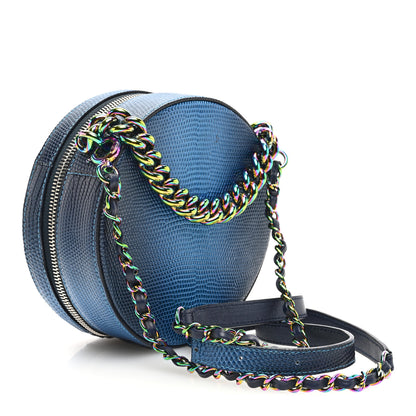 Chanel Lizard Round As Earth Evening Bag Navy 3 of 10