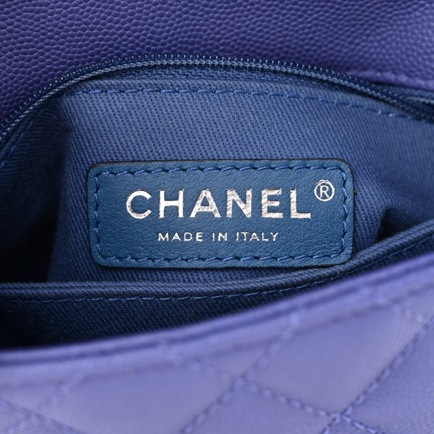 Caviar Quilted Incognito Extra Mini Coco Handle Flap Purple