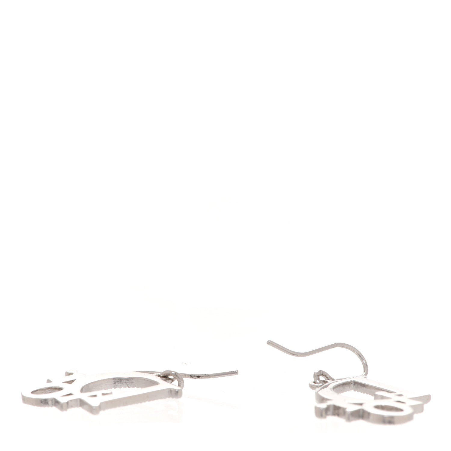 Christian Dior Crystal Logo Earrings Pink 3 of 4