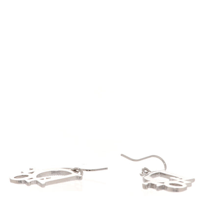 Christian Dior Crystal Logo Earrings Pink 3 of 4