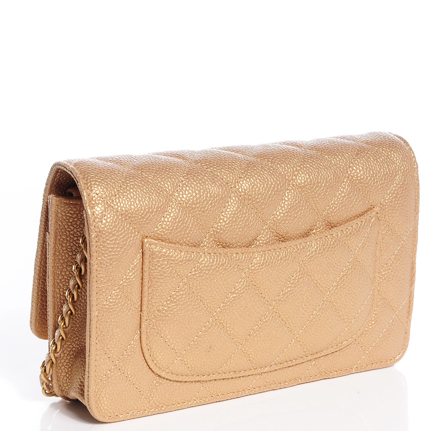Chanel Caviar Quilted Wallet on Chain WOC Gold 3 of 9