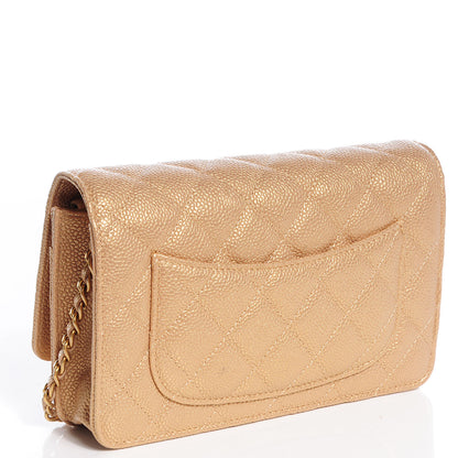 Chanel Caviar Quilted Wallet on Chain WOC Gold 3 of 9