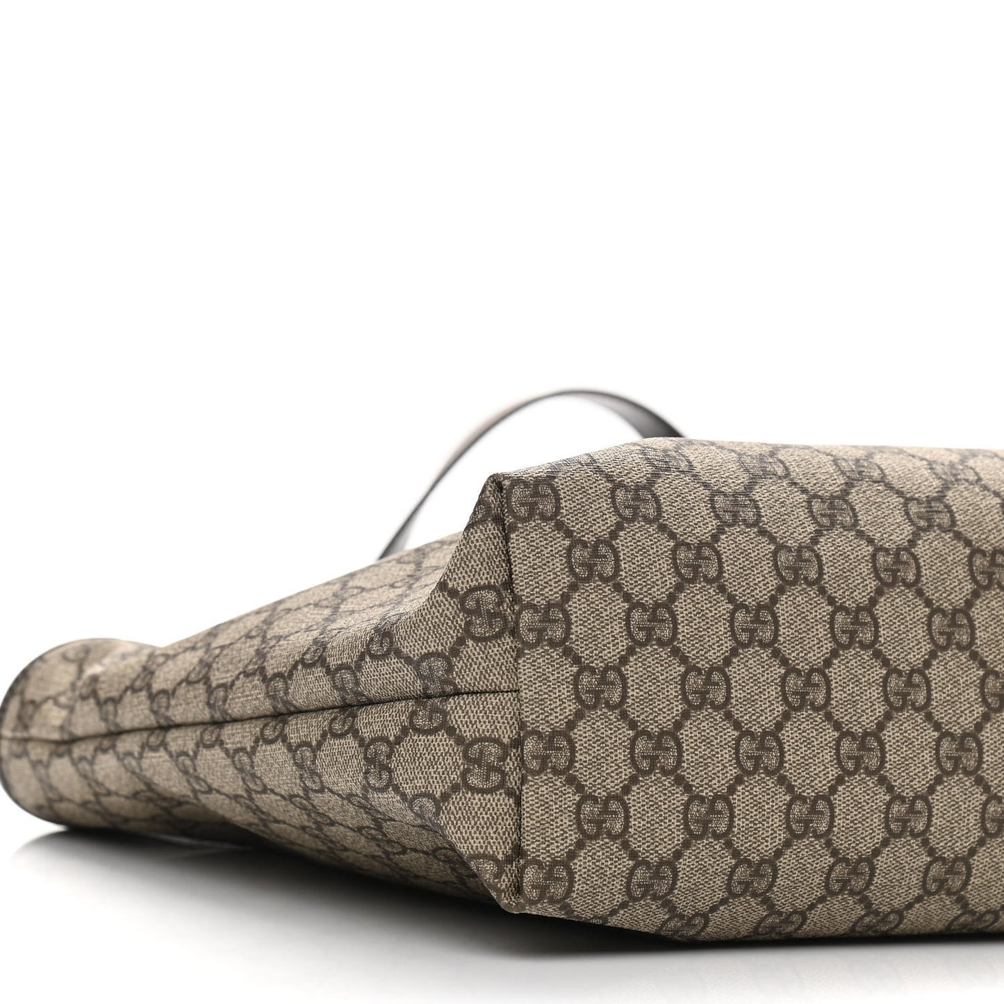 GG Supreme Monogram Medium Zippered Shopping Tote Dark Brown