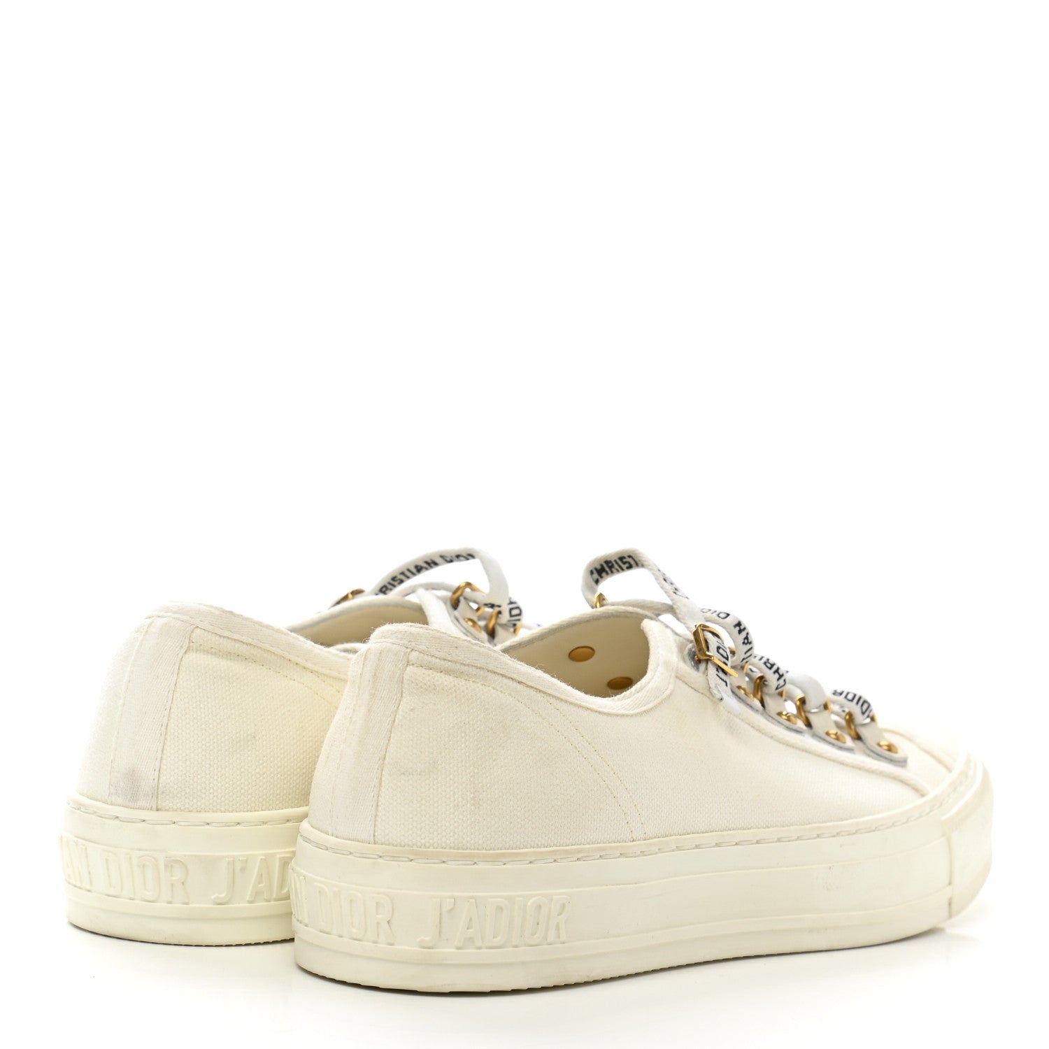 Christian Dior Canvas Walk 'N' Dior Low Top Sneakers 39.5 Milk 4 of 13