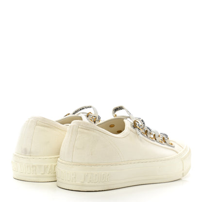 Christian Dior Canvas Walk 'N' Dior Low Top Sneakers 39.5 Milk 4 of 13