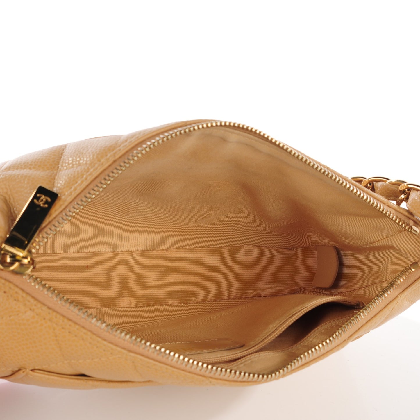 Caviar Quilted Shoulder Bag Beige