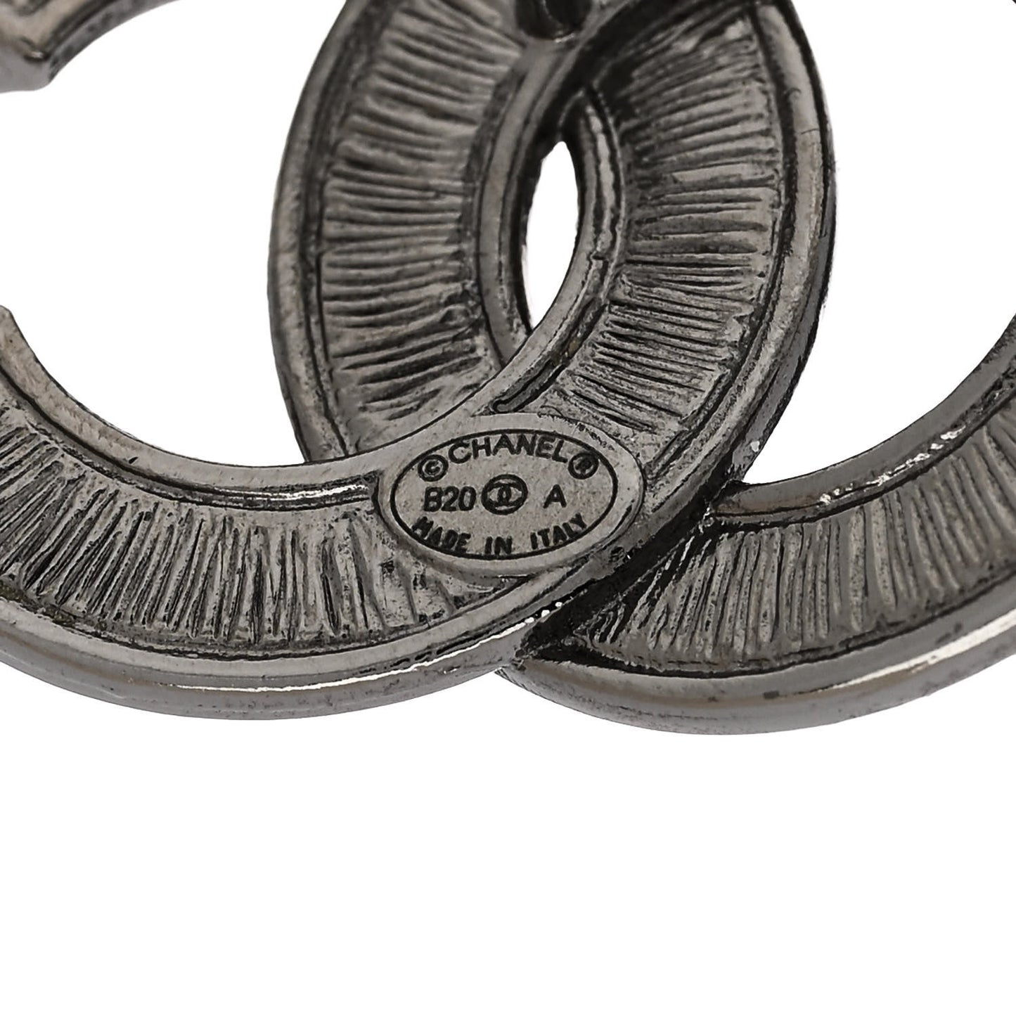 Crystal Pearl Chain Mania CC Earrings Gold