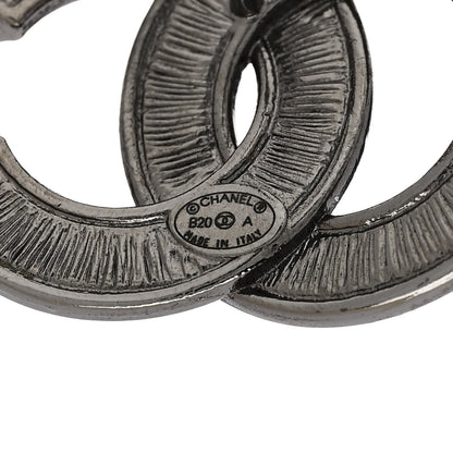 Chanel Crystal Pearl Chain Mania CC Earrings Gold 4 of 5