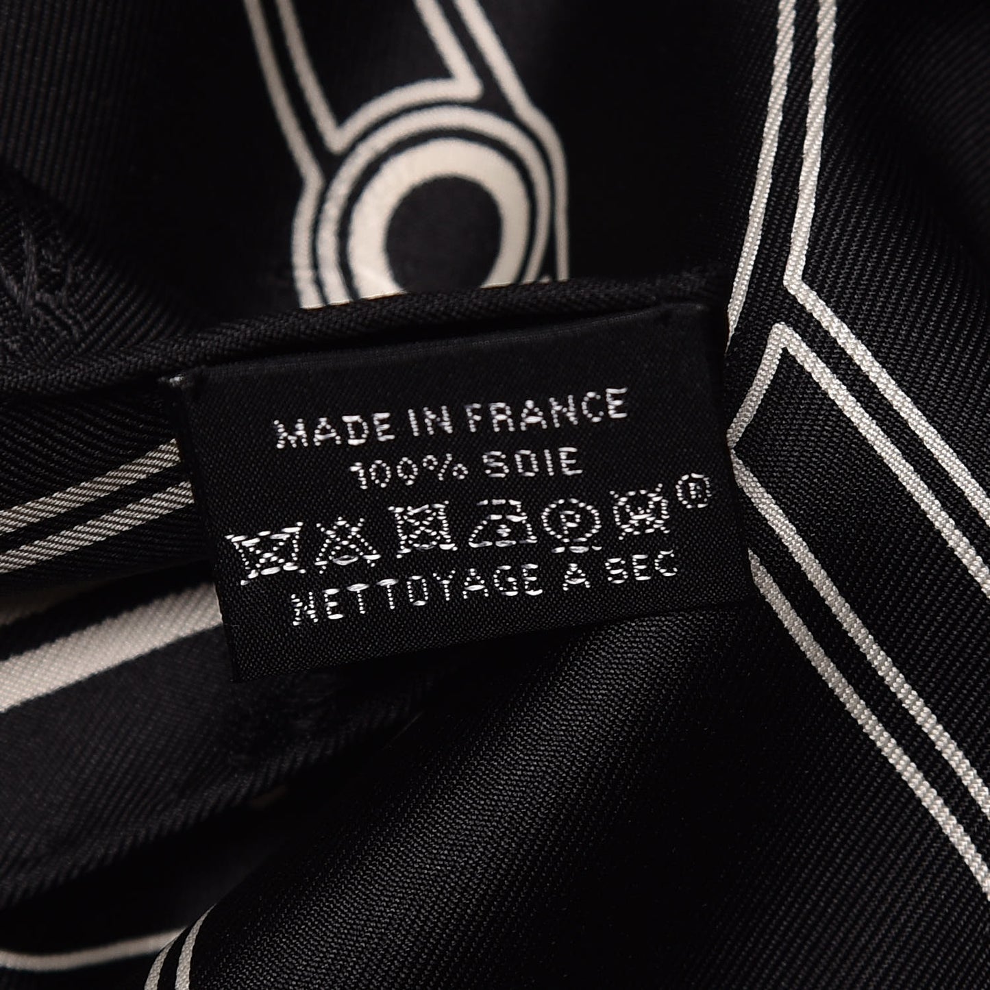 Silk Quadrige Scarf 70 Black Creme