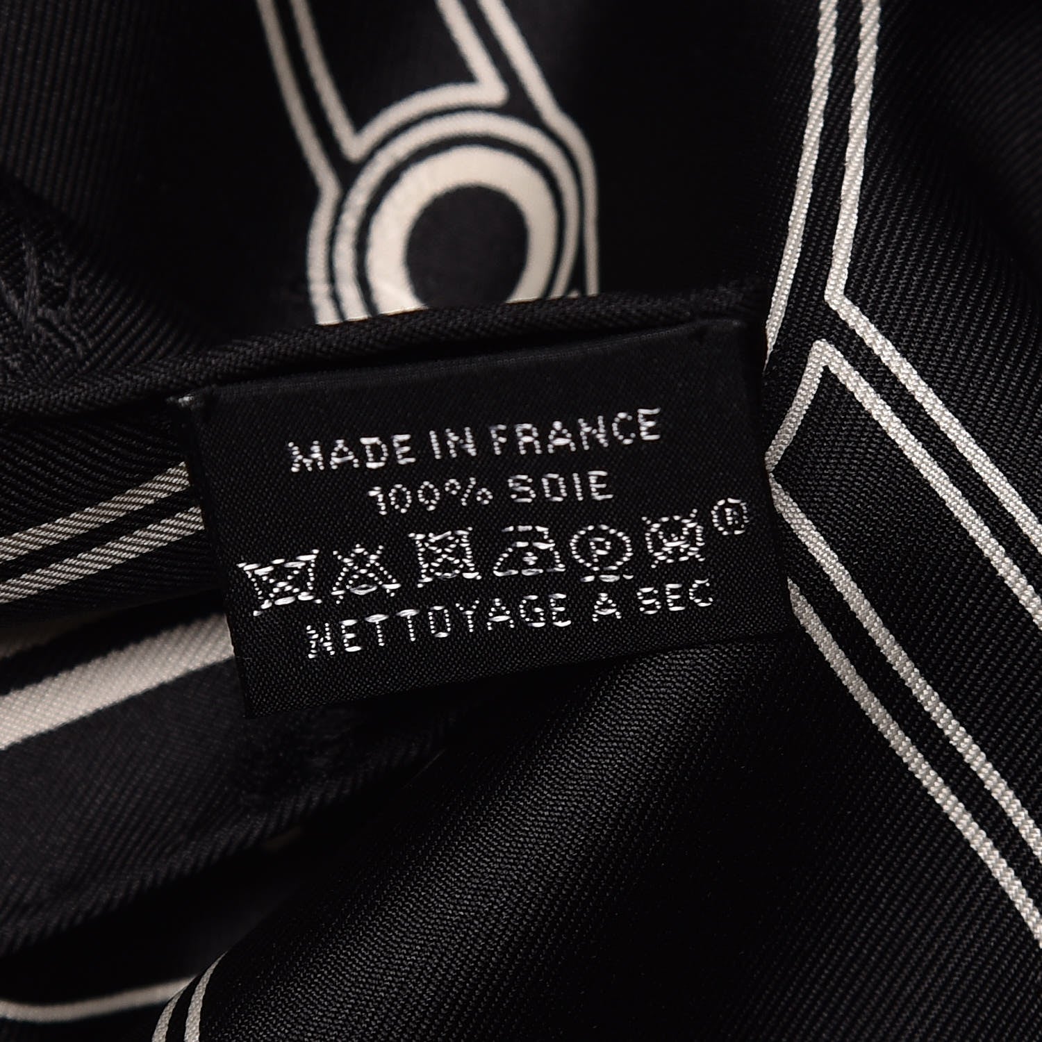 Hermes Silk Quadrige Scarf 70 Black Creme 6 of 6