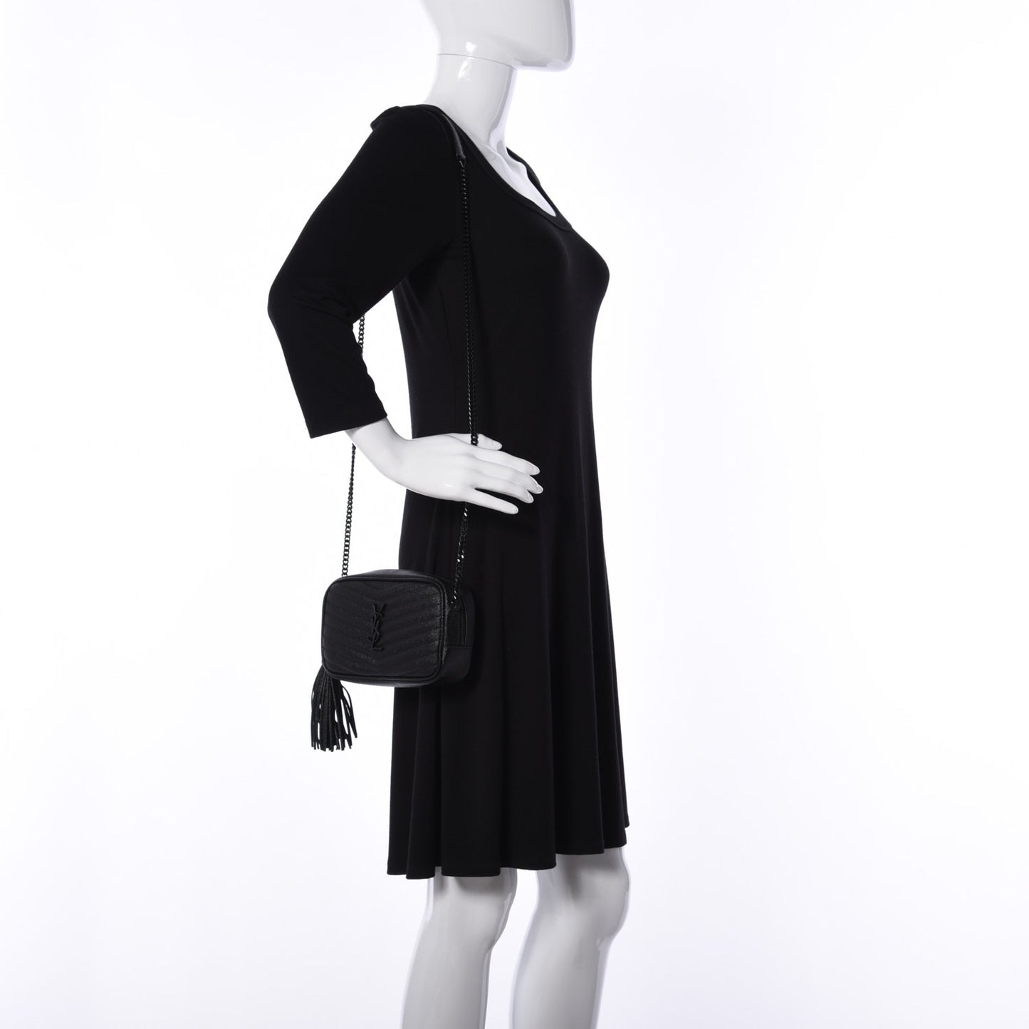 Grain De Poudre Matelasse Monogram Mini Lou Camera Bag Black