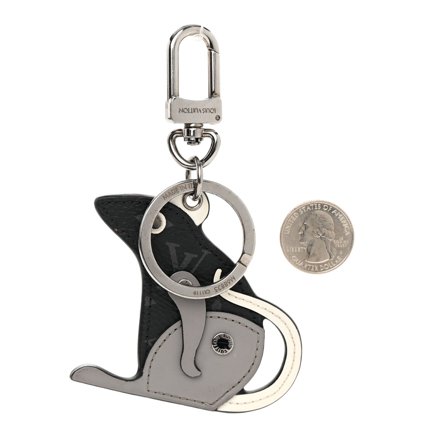 Calfskin Monogram Eclipse Rat Bag Charm Key Holder