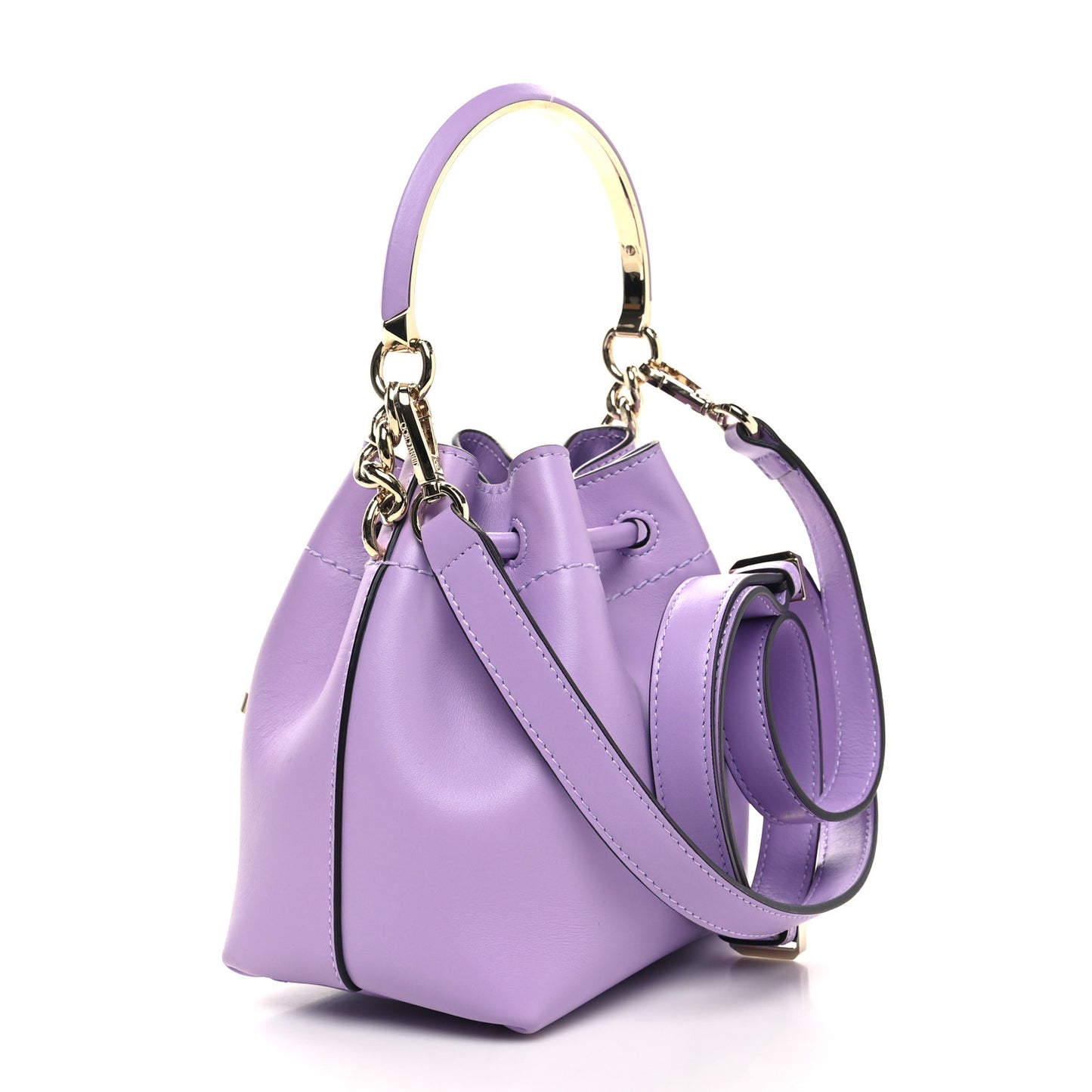 Grainy Goatskin Bon Bon Bucket Bag Wisteria