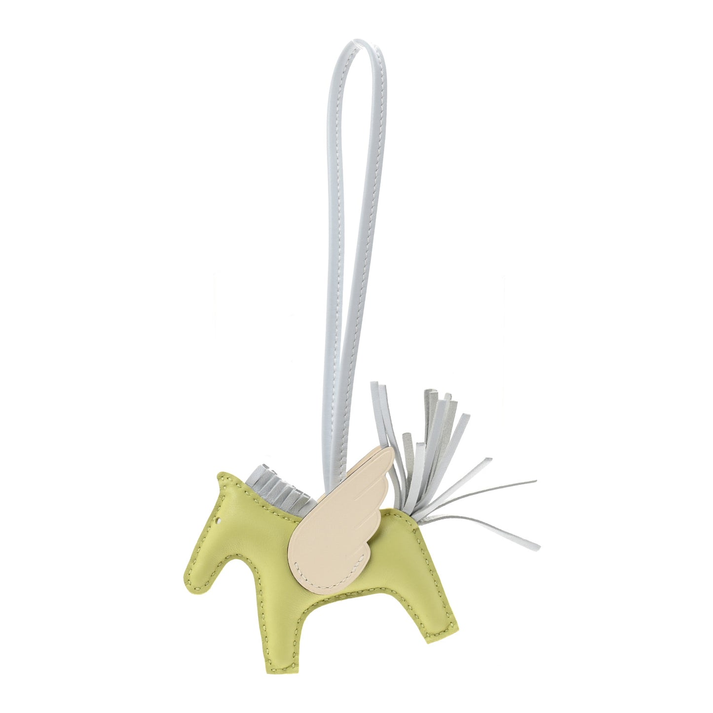 Milo Lambskin Grigri Rodeo Pegase Horse Bag Charm PM Jaune Bourgeon Bleu Brume Nata