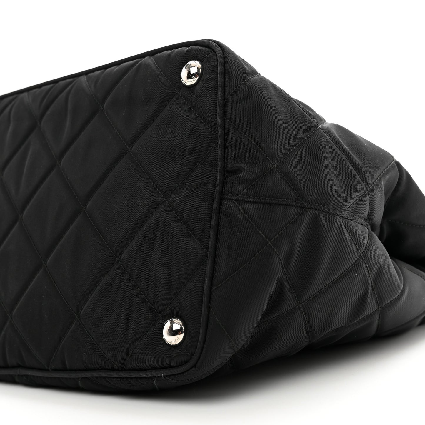 Nylon Tessuto Impuntu Quilted Tote Black
