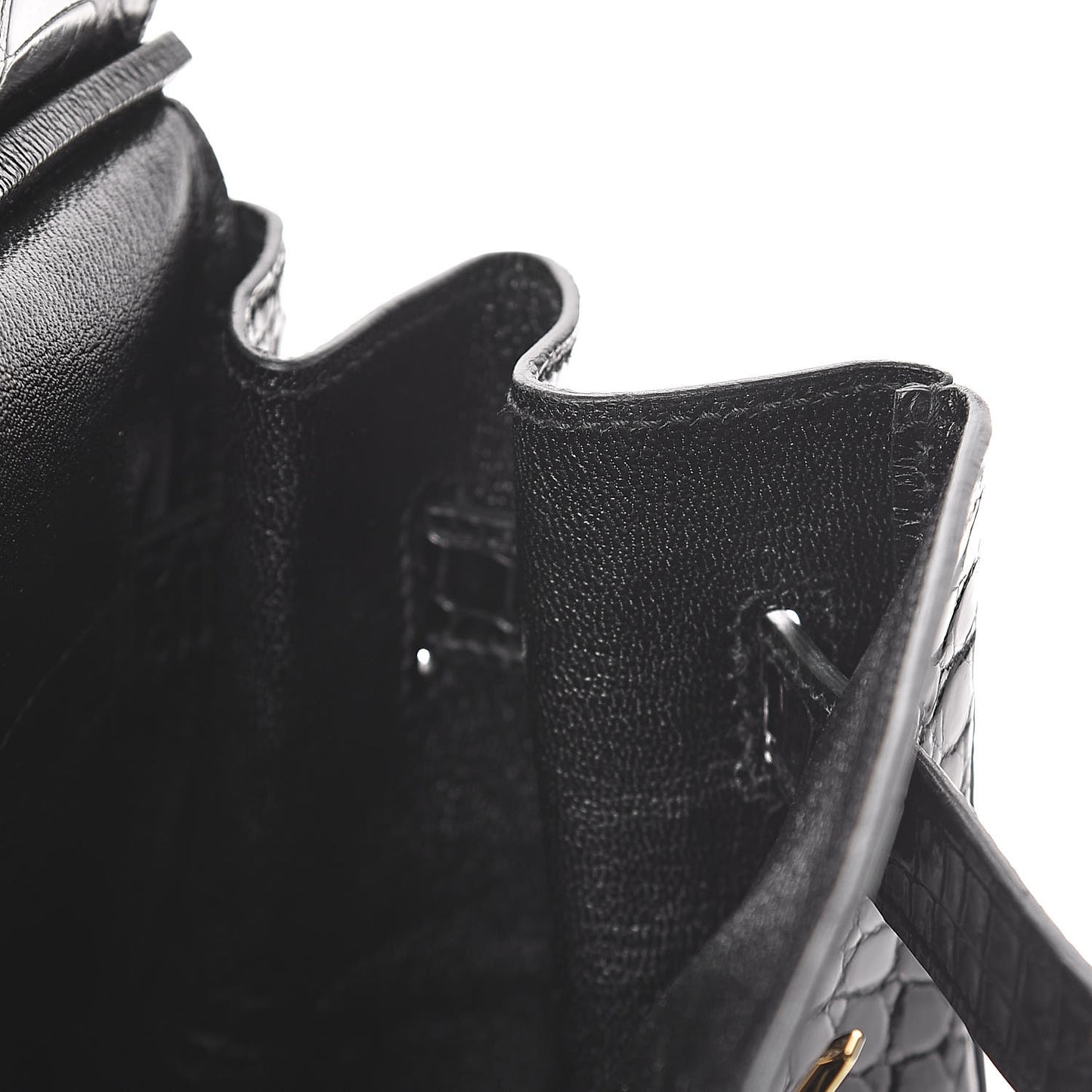 Shiny Porosus Crocodile Birkin 35 Black