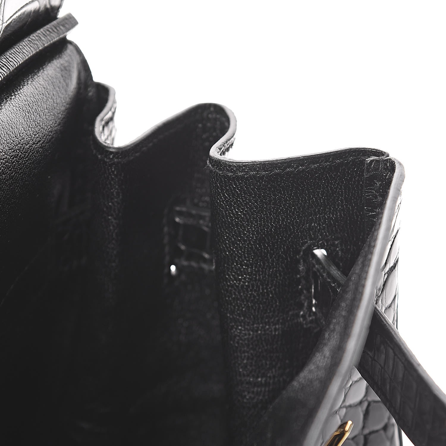 Hermes Shiny Porosus Crocodile Birkin 35 Black 22 of 32