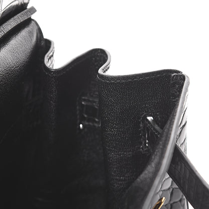 Hermes Shiny Porosus Crocodile Birkin 35 Black 22 of 32