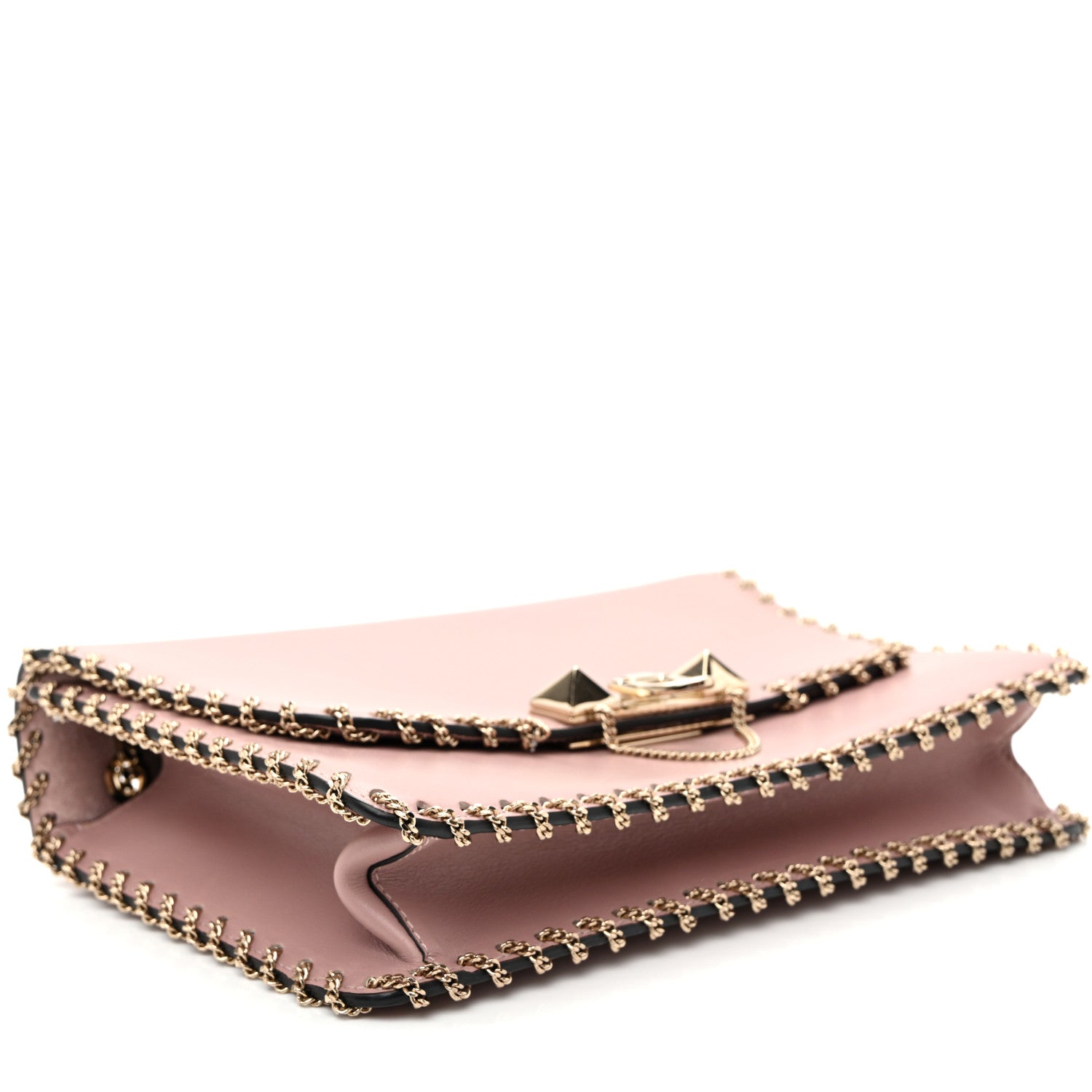 Valentino Garavani Vitello Groumette Small Rockstud Demilune Shoulder Bag Lipstick 4 of 9