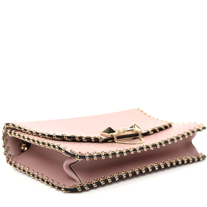 Valentino Garavani Vitello Groumette Small Rockstud Demilune Shoulder Bag Lipstick 4 of 9