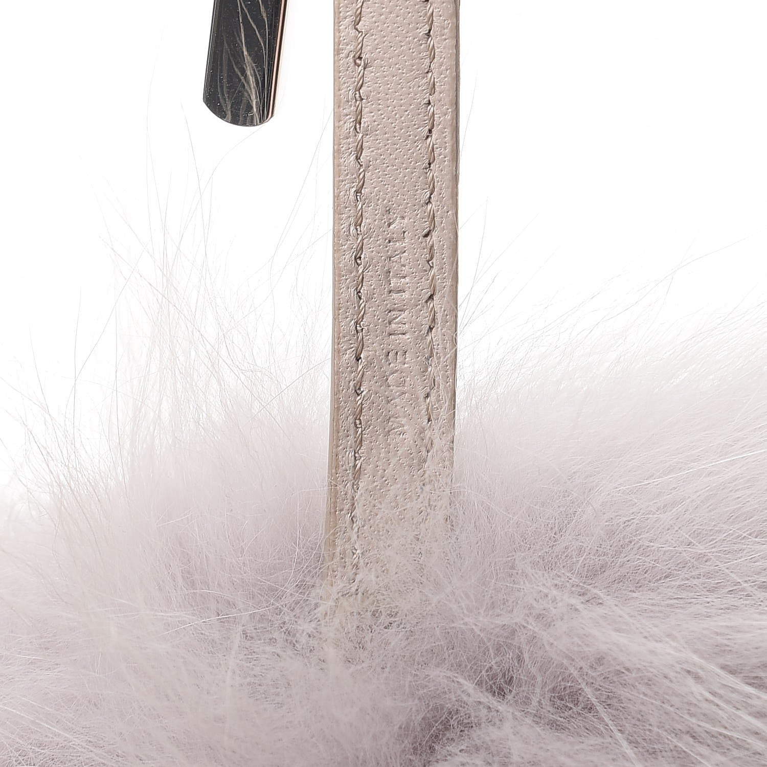 Fendi Fox Fur Vitello Elite Pom Pom Bag Charm Grigio Perla 4 of 5