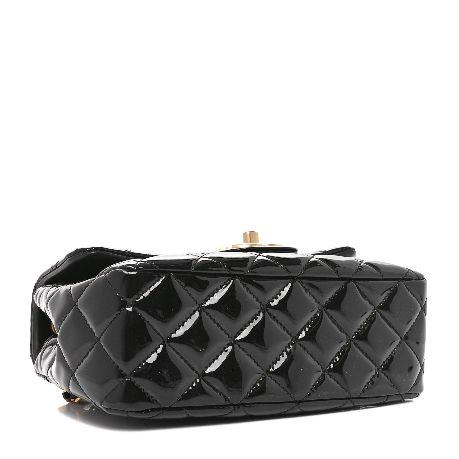 Chanel Patent Enamel Quilted Small Coco Hearts Square Flap Black 4 of 10