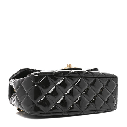 Chanel Patent Enamel Quilted Small Coco Hearts Square Flap Black 4 of 10