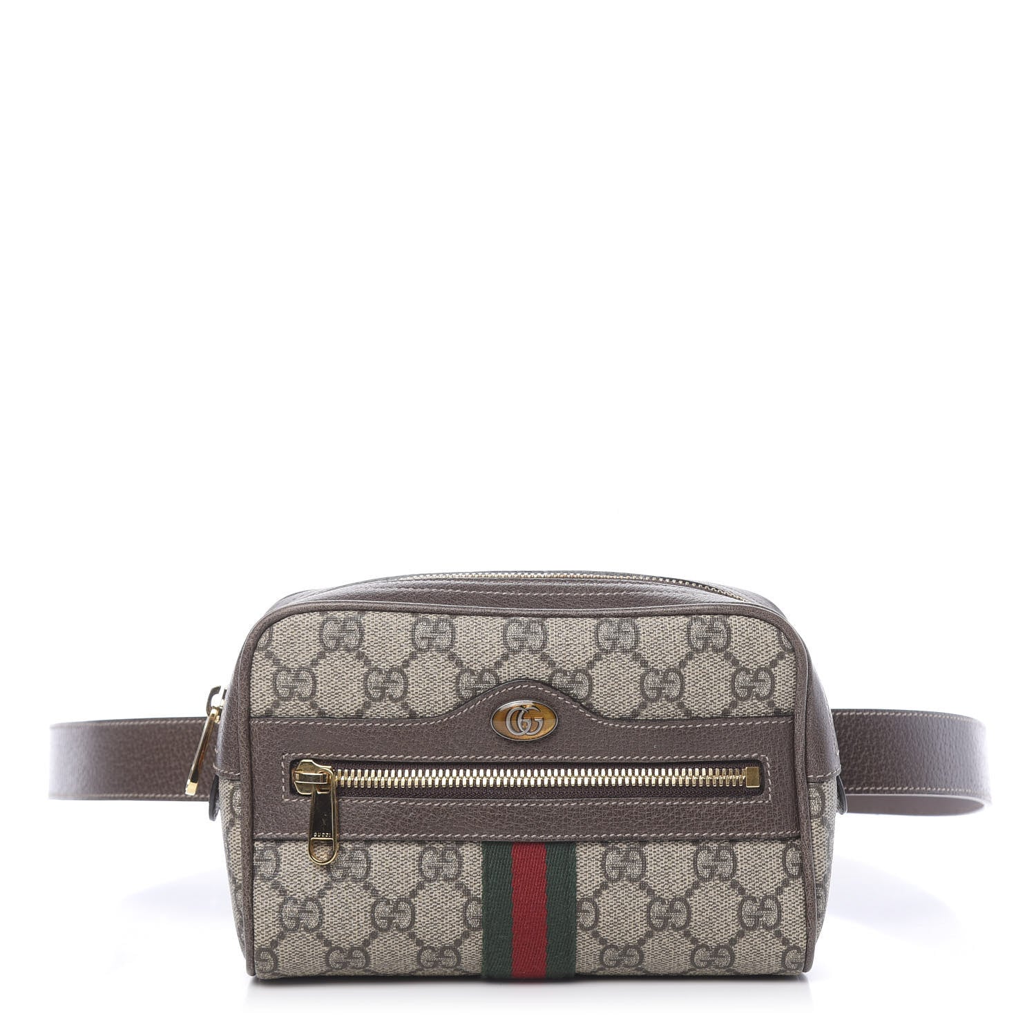 Gucci GG Supreme Monogram Web Small Ophidia Belt Bag 95 38 Dark Brown 1 of 11