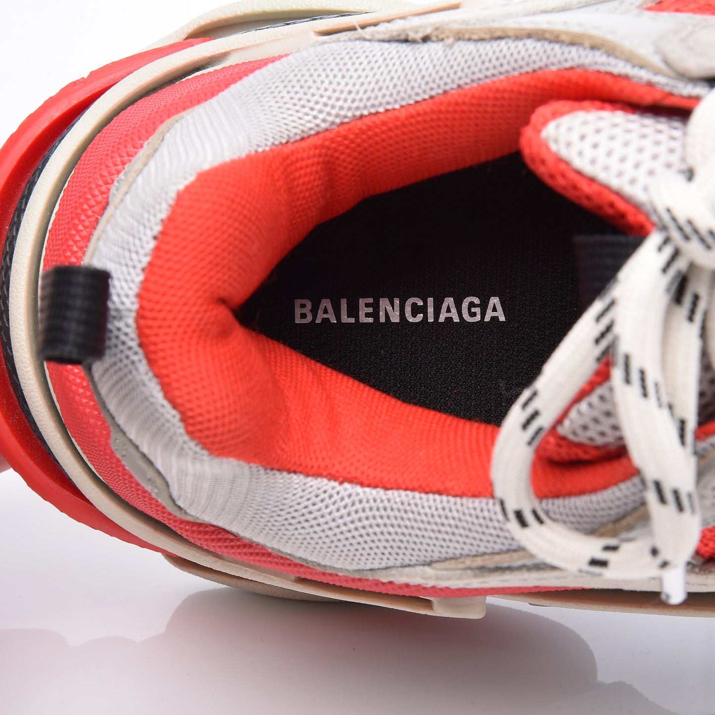 Fabric Mesh Womens Triple S Sneakers 38 Red Grey White